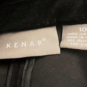 Kenar Black Cotton Velvet Coat Size 10